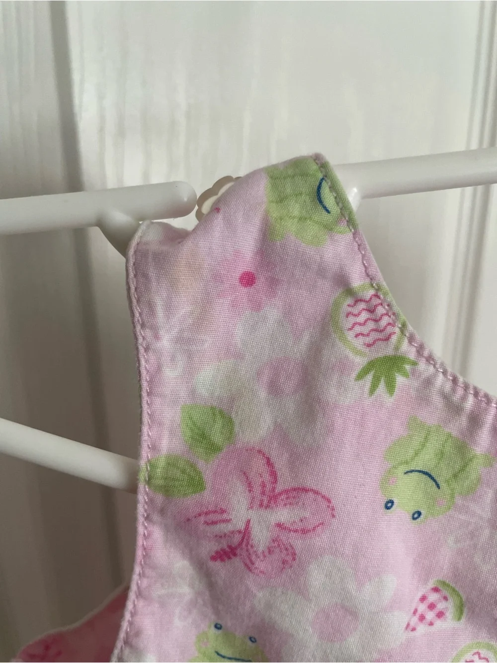 Chelsea’s Corner 100% Cotton 18-24 mo Pink Floral & Green Frog Sleeveless Dress